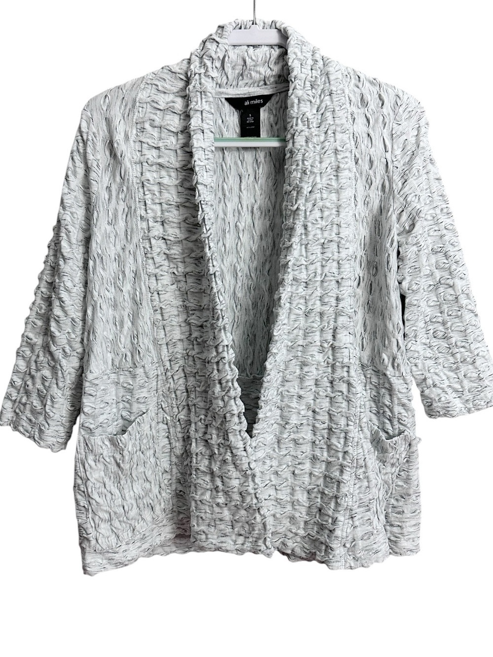 Ali Miles Textured Open Cardigan